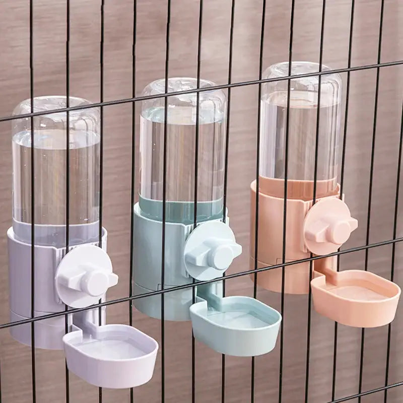 Automatic Pet Feeder Cage Hanging Bowl Water Bottle Food Container Dispenser For Puppy Cats Rabbit Birds Pet Feeding