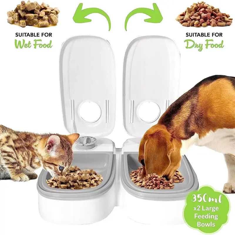 Automatic Pet Feeder For Cats And Small Dogs Dry Or Semi-Moist Pet Food Dispenser With 48-Hour Timer For Puppy Kitten