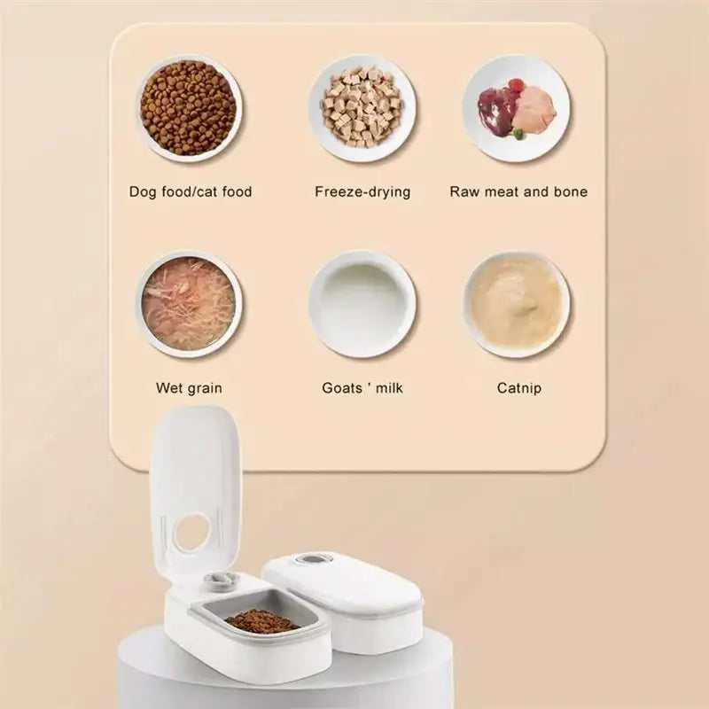 Automatic Pet Feeder For Cats And Small Dogs Dry Or Semi-Moist Pet Food Dispenser With 48-Hour Timer For Puppy Kitten