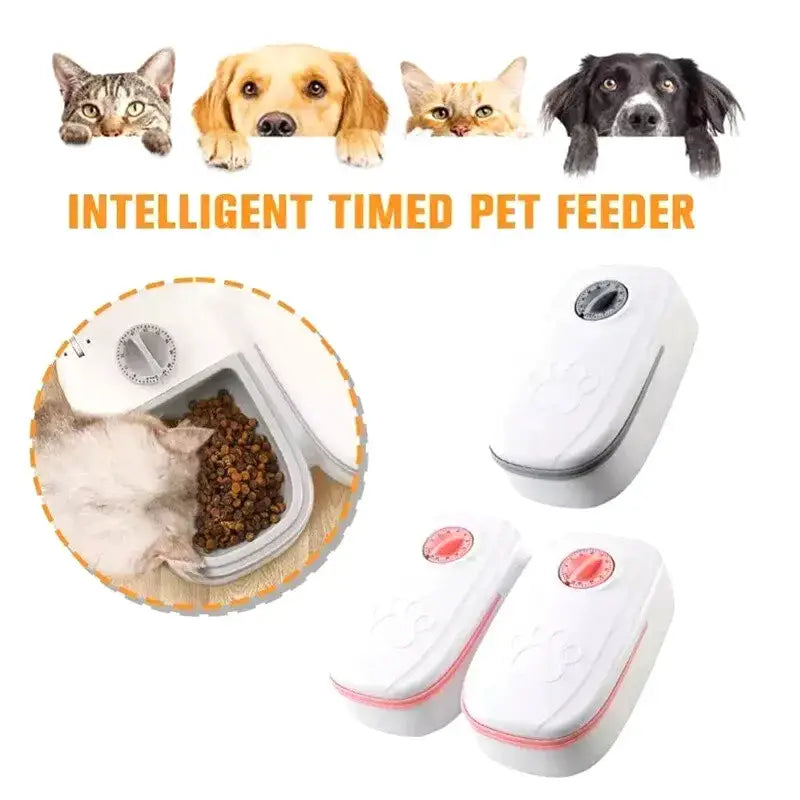 Automatic Pet Feeder For Cats And Small Dogs Dry Or Semi-Moist Pet Food Dispenser With 48-Hour Timer For Puppy Kitten