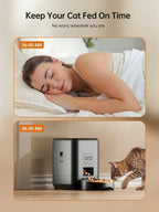 Automatic Pet Feeder Timed Food Dispenser 1-4 Meals Per Day Suitable For Cats & Small 2L Capacity Suitable For Dry Food