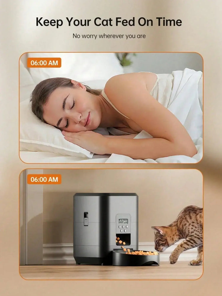 Automatic Pet Feeder Timed Food Dispenser 1-4 Meals Per Day Suitable For Cats & Small 2L Capacity Suitable For Dry Food