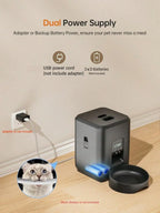 Automatic Pet Feeder Timed Food Dispenser 1-4 Meals Per Day Suitable For Cats & Small 2L Capacity Suitable For Dry Food