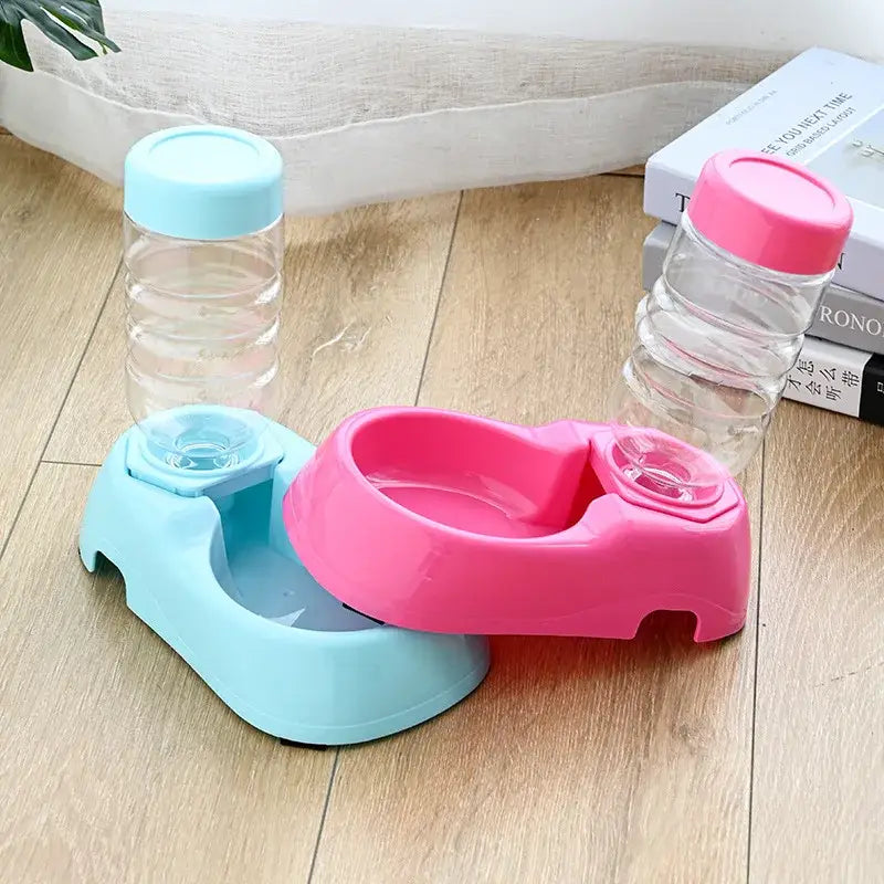 Automatic Pet Water Feeder Dispenser 2 in 1 Dog Cat Food Bowl Water Fountain Gravity Auto Feeding Watering Supplies