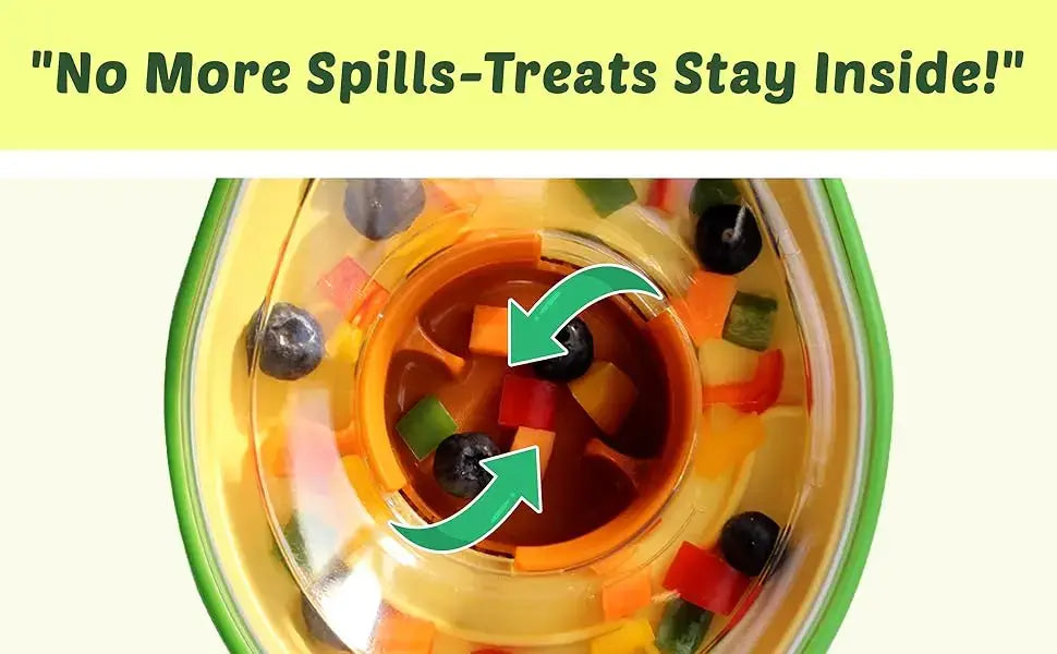 Avocado Training Pet Automatic Feeder Non-Spill Treat Dispensing Wobble Toys for Dogs cats slow feeder bowl - green