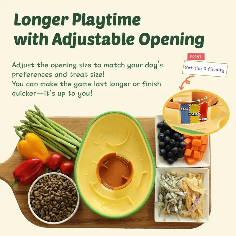 Avocado Training Pet Automatic Feeder Non-Spill Treat Dispensing Wobble Toys for Dogs cats slow feeder bowl - green