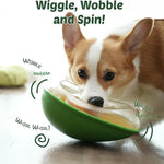 Avocado Training Pet Automatic Feeder Non-Spill Treat Dispensing Wobble Toys for Dogs cats slow feeder bowl - green
