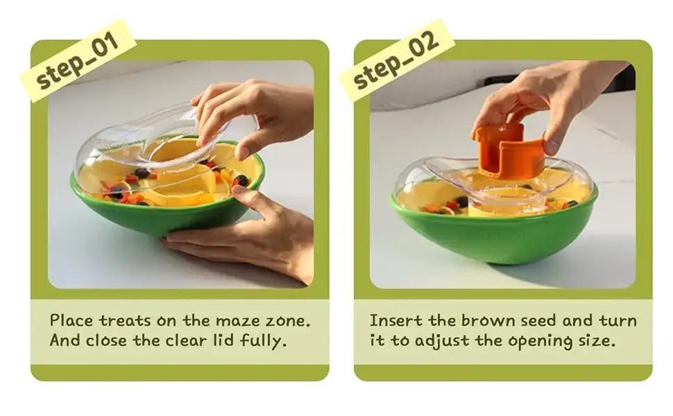 Avocado Training Pet Automatic Feeder Non-Spill Treat Dispensing Wobble Toys for Dogs cats slow feeder bowl - green