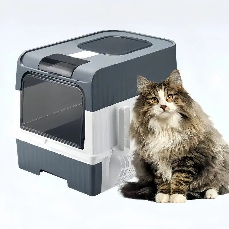 Bac à litière chat robuste – Accessoire chat PawFrance