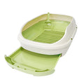 Bac à litière double à tiroir grillagé - L 63x45x21.5cm / Avocado Green / China Mainland
