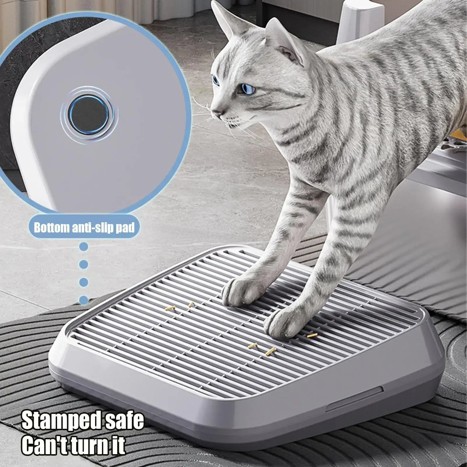 Bac à litière pour chat avec rampe - As shown