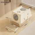 Bac à litière pour chat en acier inoxydable - Beige / XL
