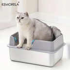 Bac à litière pour chat en acier inoxydable