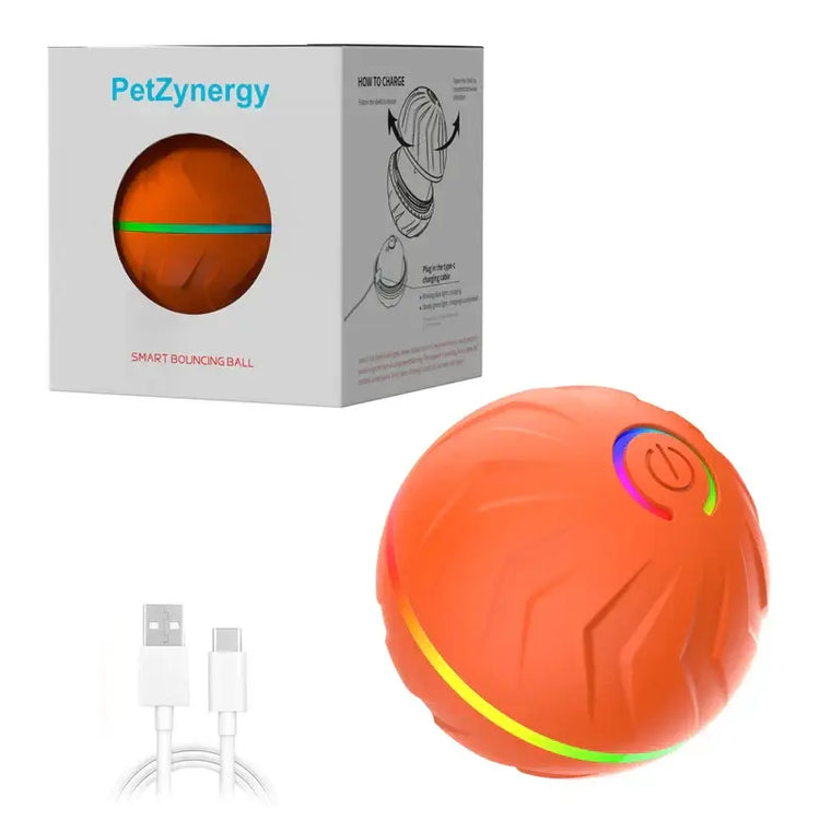 Balle intelligente à rebond automatique pour animaux - Orange