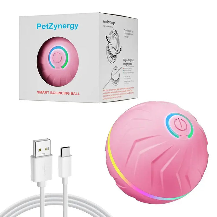 Balle intelligente à rebond automatique pour animaux - Pink
