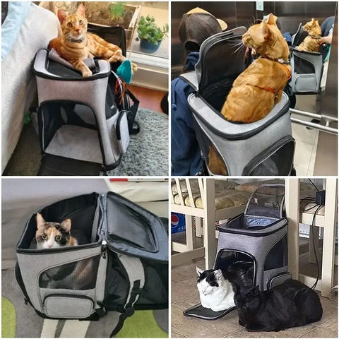 Breathable Pet Cat Carrier - Grey