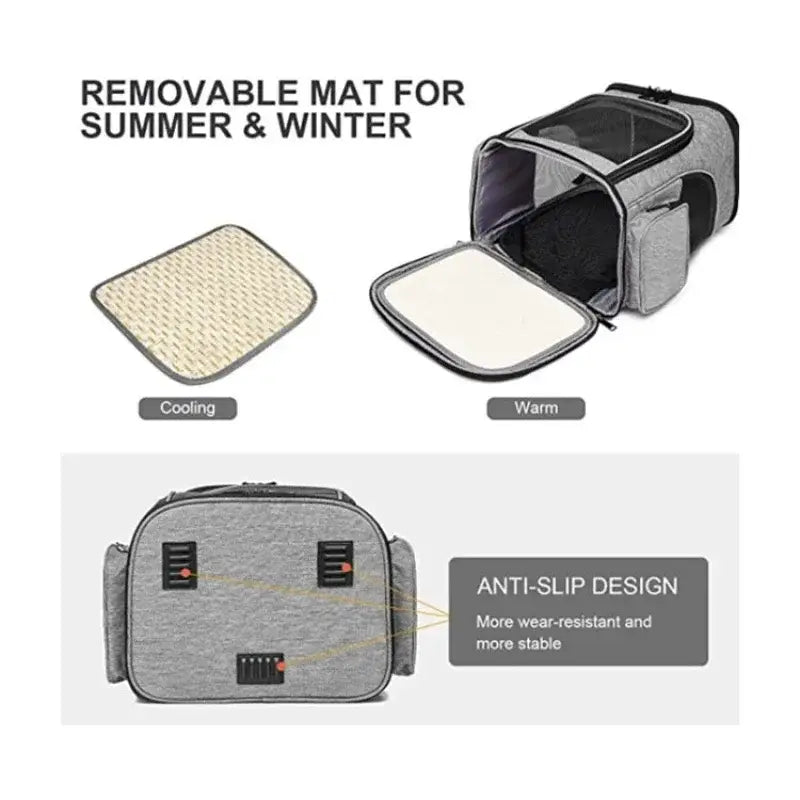Breathable Pet Cat Carrier - Grey