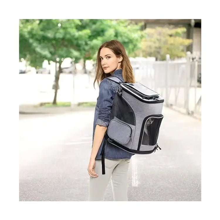Breathable Pet Cat Carrier - Grey
