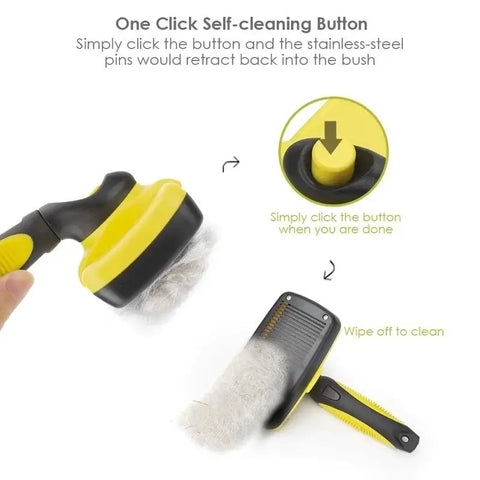 Brosse autonettoyante pour poils d’animaux