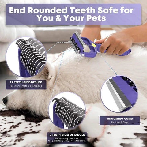 Brosse de toilettage 3 en 1 - PURPLE