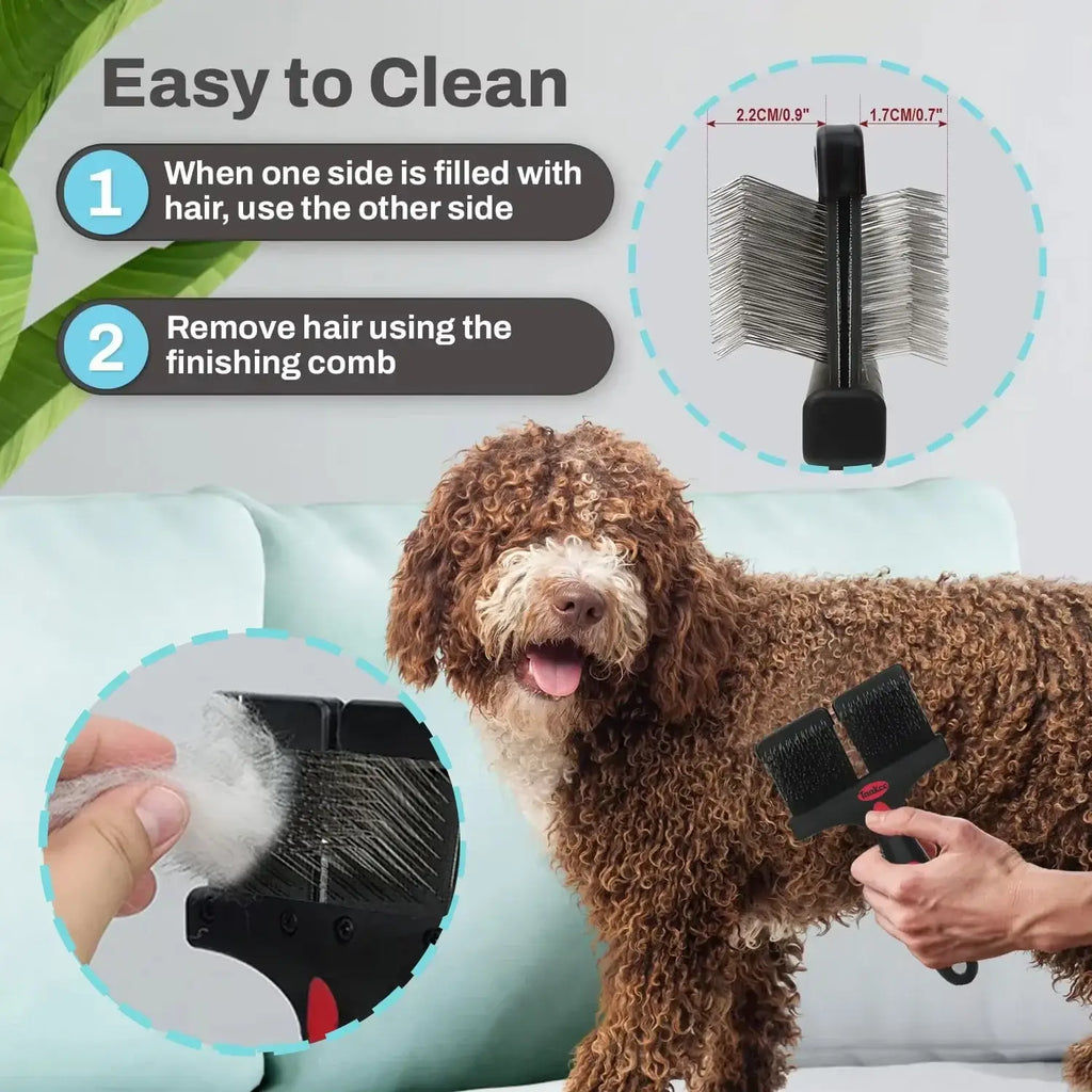 Brosse double face pour animaux - Black / Pet brush
