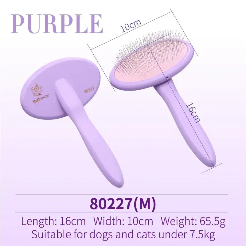 Brosse pour poils d’animaux Fenice - M purple