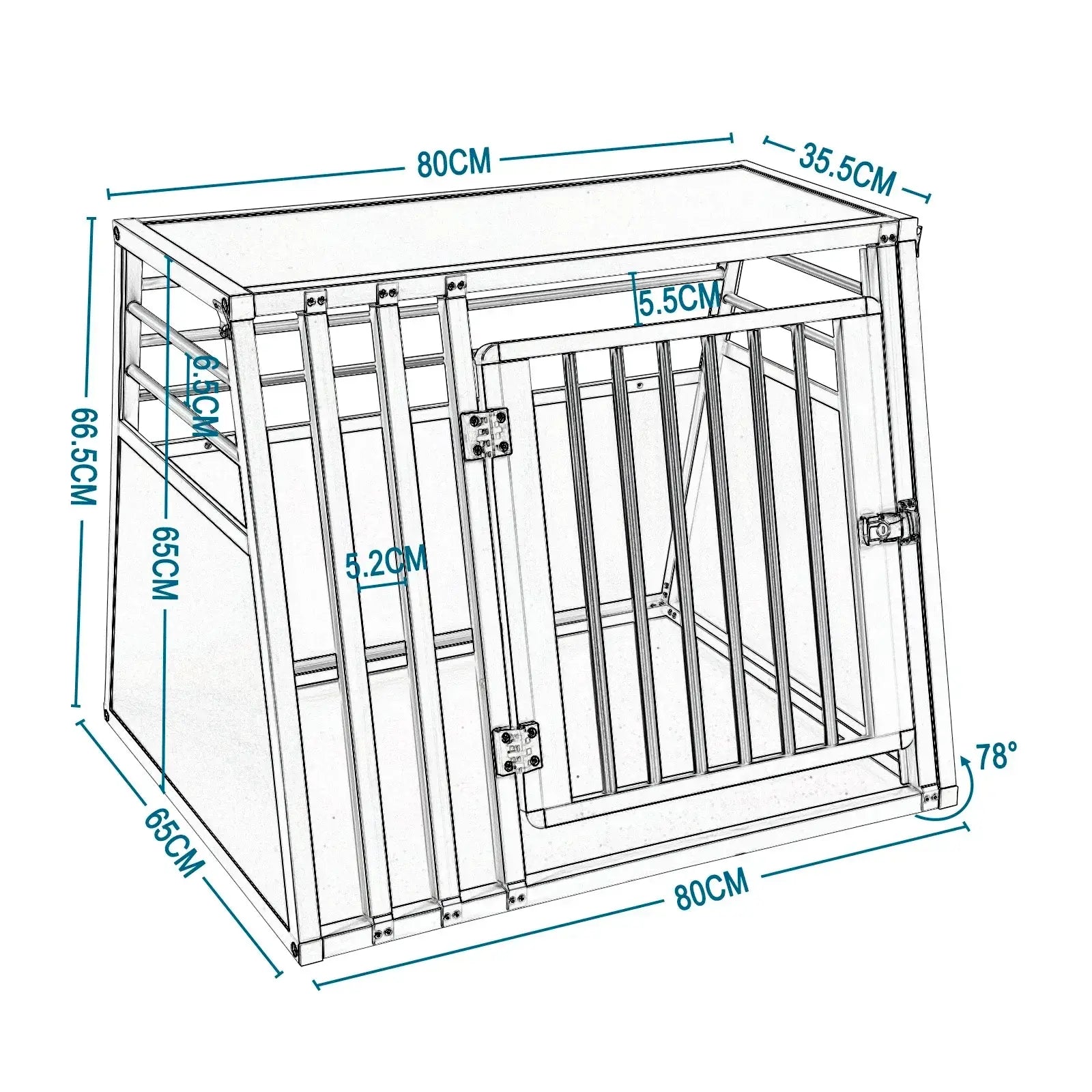 Cage de transport en aluminium pour chiens
