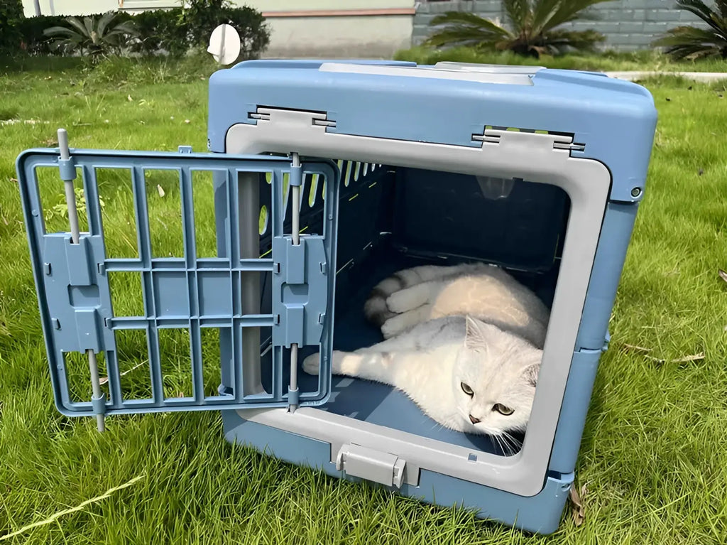 Pet Supplies Car Portable Cat Cage Portable Foldable Flight Case Breathable Kennel For Outing Pet Check-in Box