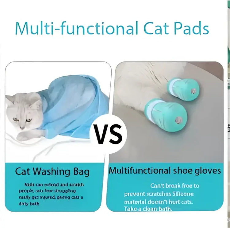 Cat foot anti-scratch and anti-bite cat headgear bath and nail clipping handy gadget injections feeding medicine beauty,