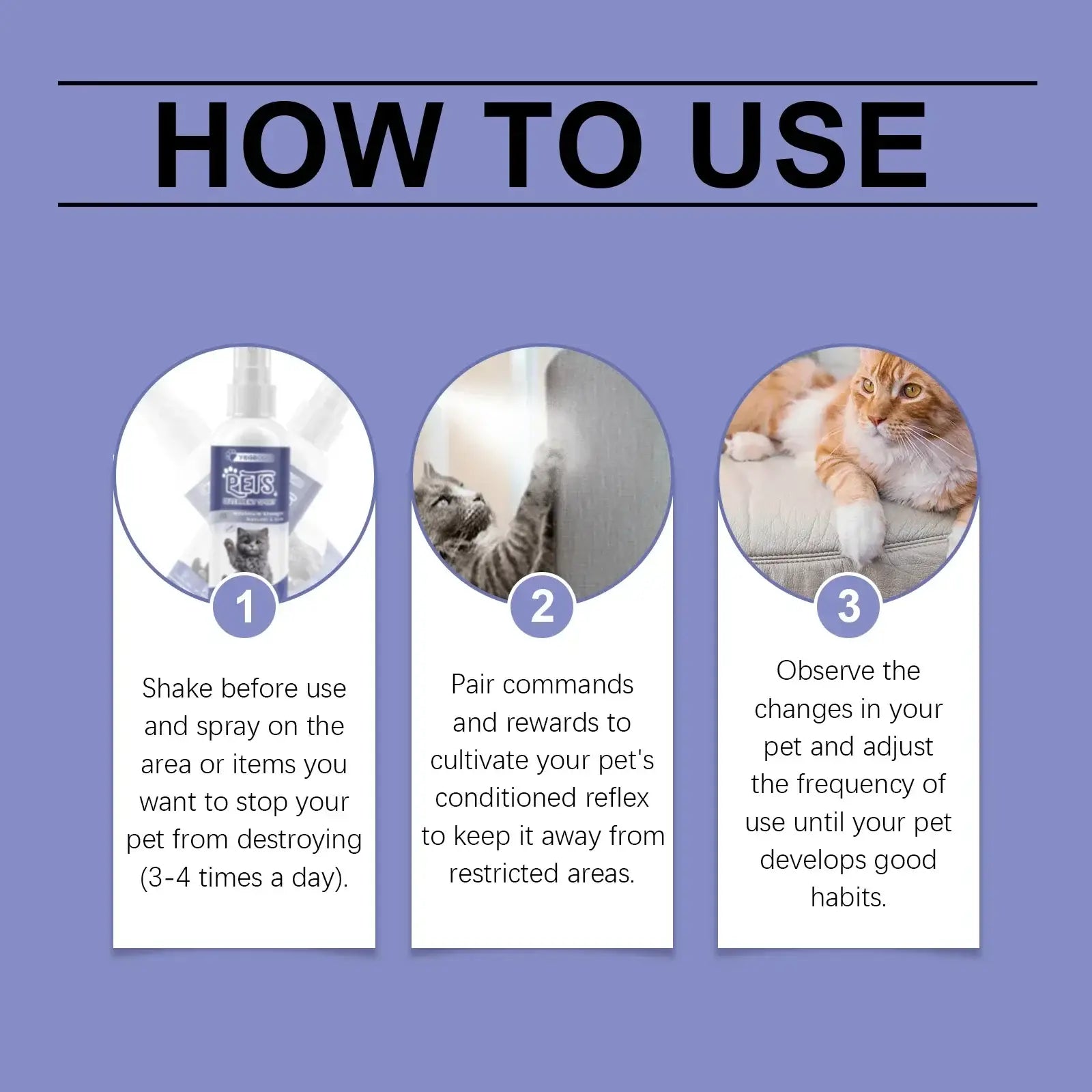 Cat Anti-Scratching Spray -Bitter Formula Deters Licking Repels Pets from Scratching & Biting Protects Furniture