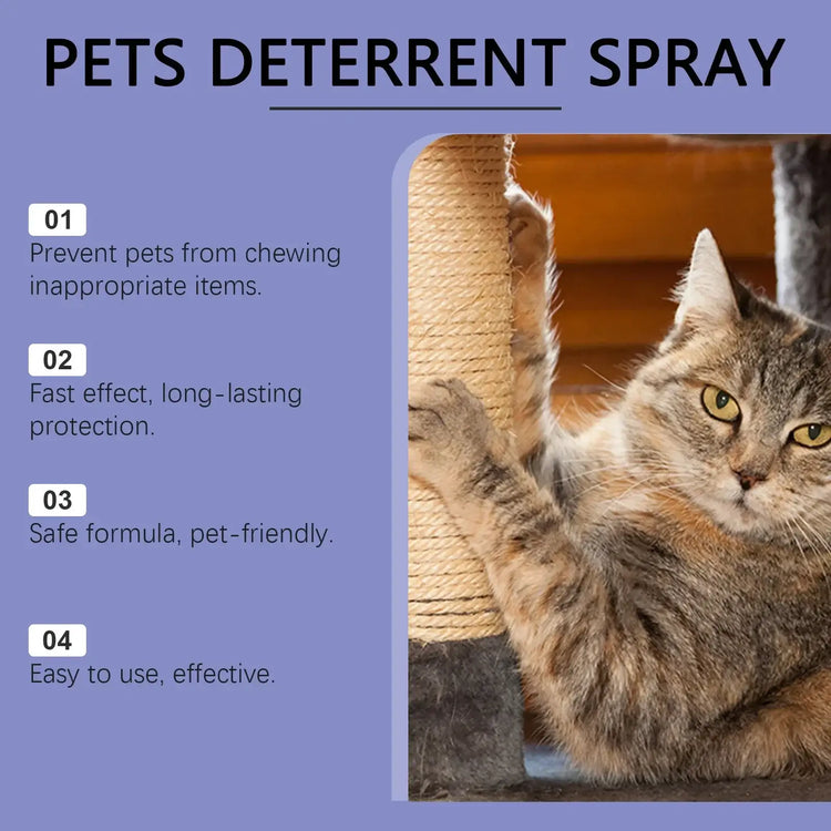 Cat Anti-Scratching Spray -Bitter Formula Deters Licking Repels Pets from Scratching & Biting Protects Furniture