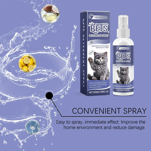 Cat Anti-Scratching Spray -Bitter Formula Deters Licking Repels Pets from Scratching & Biting Protects Furniture