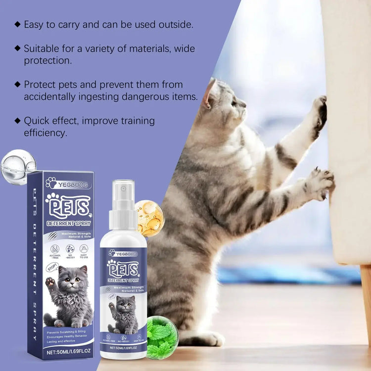 Cat Anti-Scratching Spray -Bitter Formula Deters Licking Repels Pets from Scratching & Biting Protects Furniture