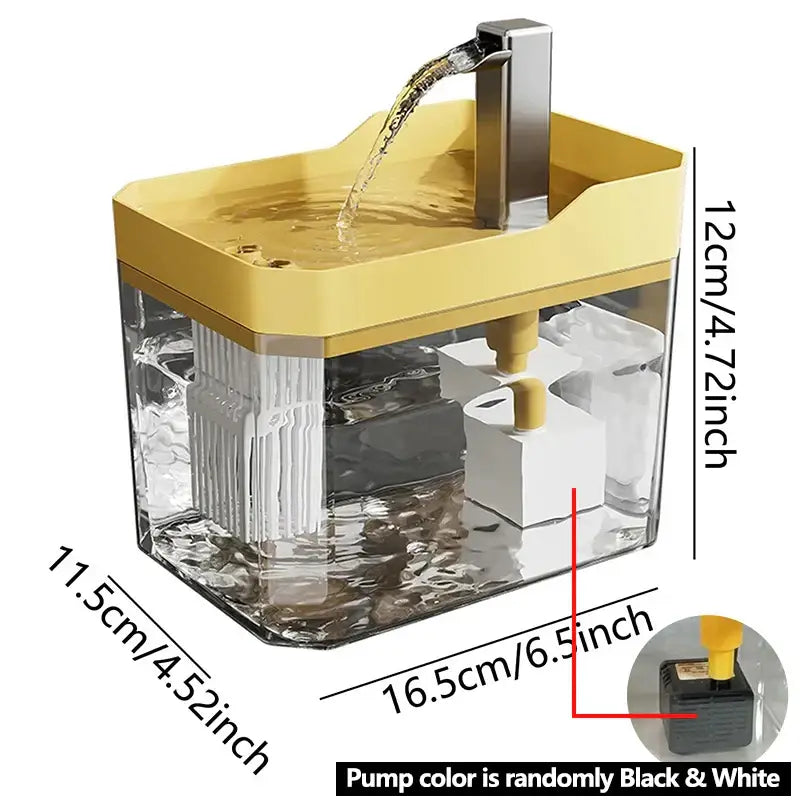 Cat auto water dispenser 1.5L w/ pump filter silent Pet drinking water equipment for cats & small dogs,6 filters,1 year
