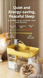Cat auto water dispenser 1.5L w/ pump filter silent Pet drinking water equipment for cats & small dogs,6 filters,1 year