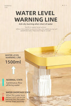 Cat auto water dispenser 1.5L w/ pump filter silent Pet drinking water equipment for cats & small dogs,6 filters,1 year