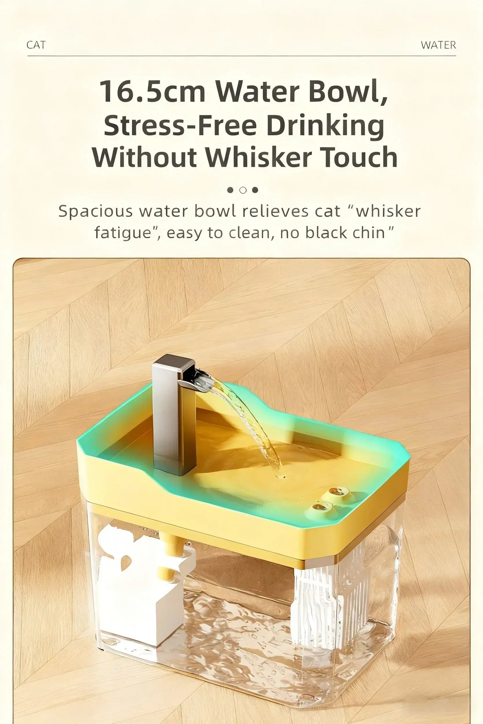 Cat auto water dispenser 1.5L w/ pump filter silent Pet drinking water equipment for cats & small dogs,6 filters,1 year