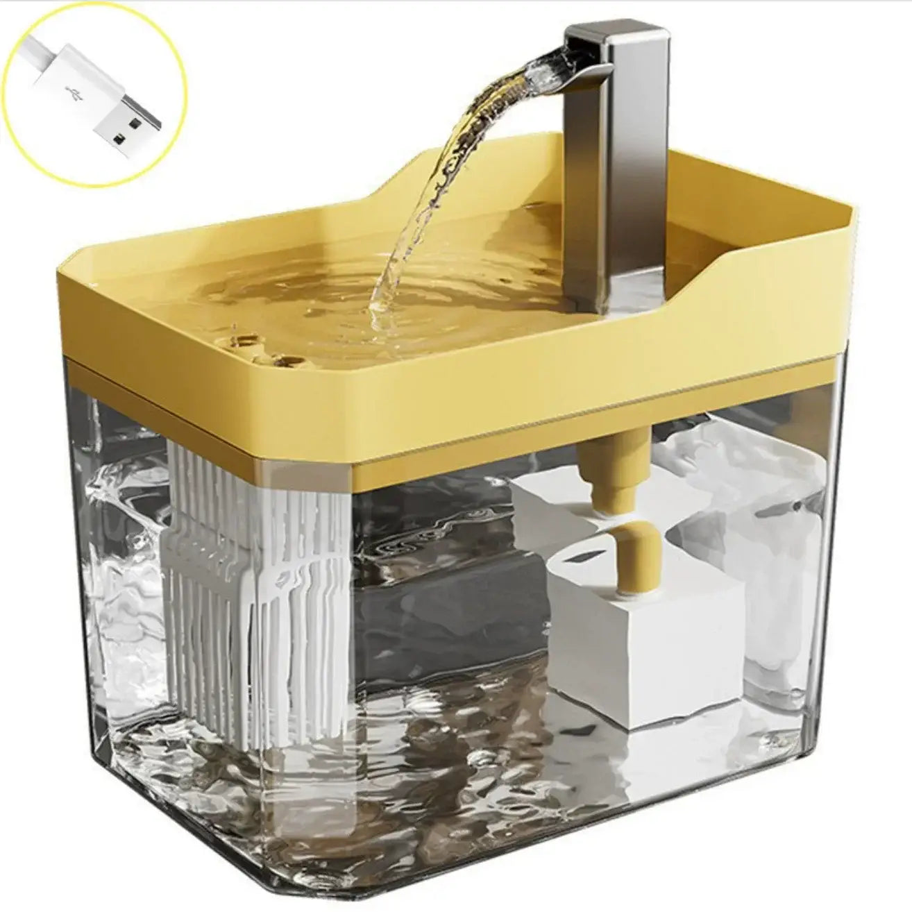 Cat auto water dispenser 1.5L w/ pump filter silent Pet drinking water equipment for cats & small dogs,6 filters,1 year