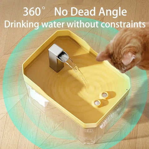 Cat auto water dispenser 1.5L w/ pump filter silent Pet drinking water equipment for cats & small dogs,6 filters,1 year