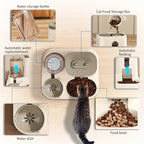 Cat Bowl Automatic Feeder with Spill Proof Design with Water Fountain Pet Food Dispenser for Small Medium Large Cats