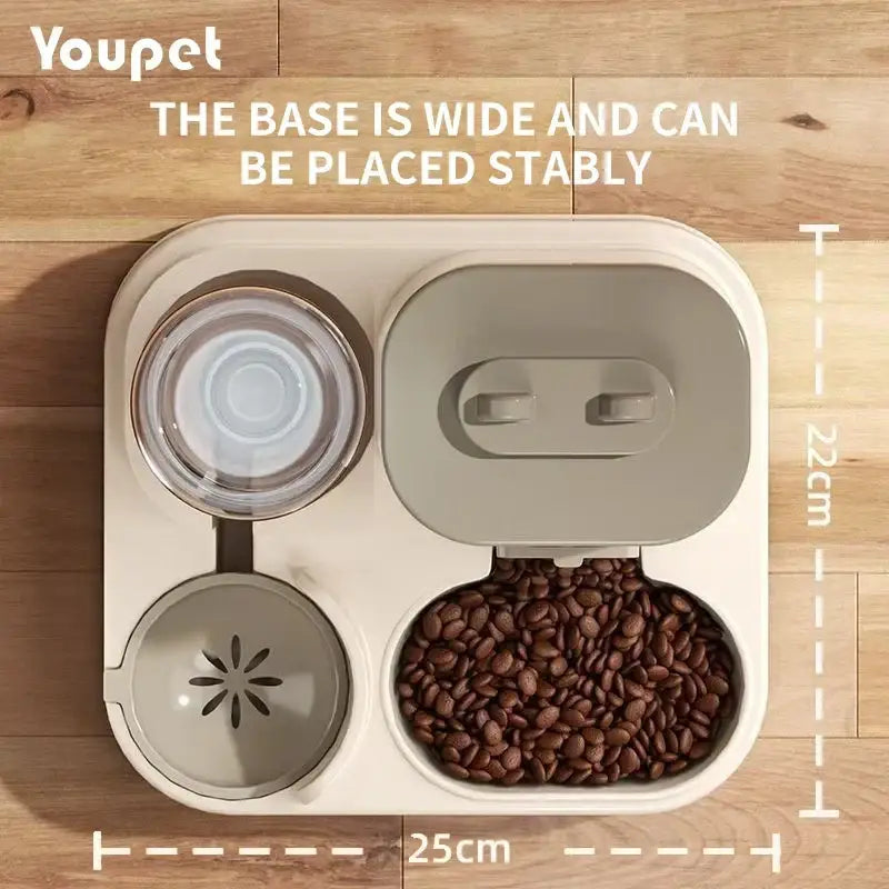 Cat Bowl Automatic Feeder with Spill Proof Design with Water Fountain Pet Food Dispenser for Small Medium Large Cats