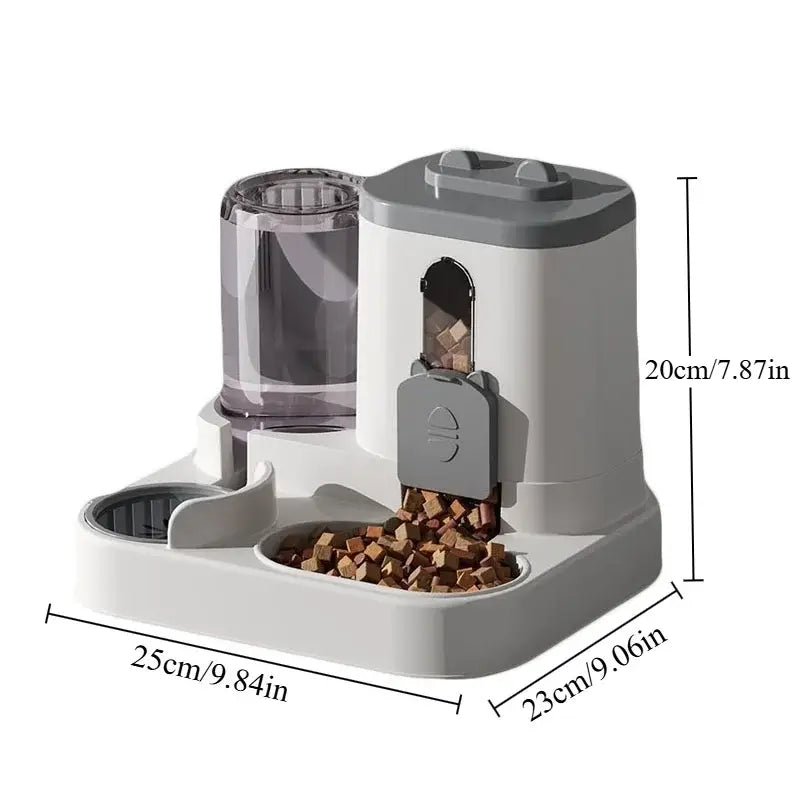 Cat Bowl Automatic Feeder with Spill Proof Design with Water Fountain Pet Food Dispenser for Small Medium Large Cats