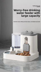 Cat Bowl Automatic Feeder with Spill Proof Design with Water Fountain Pet Food Dispenser for Small Medium Large Cats