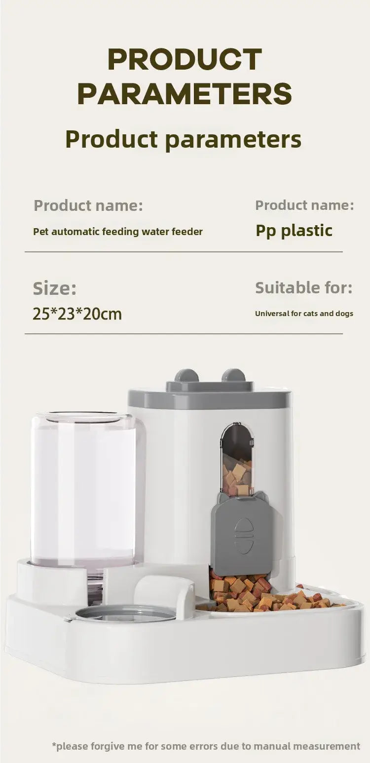 Cat Bowl Automatic Feeder with Spill Proof Design with Water Fountain Pet Food Dispenser for Small Medium Large Cats