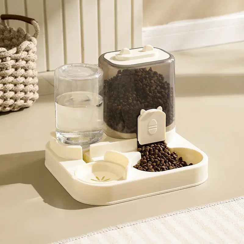 Cat Bowl Automatic Feeder with Spill Proof Design with Water Fountain Pet Food Dispenser for Small Medium Large Cats