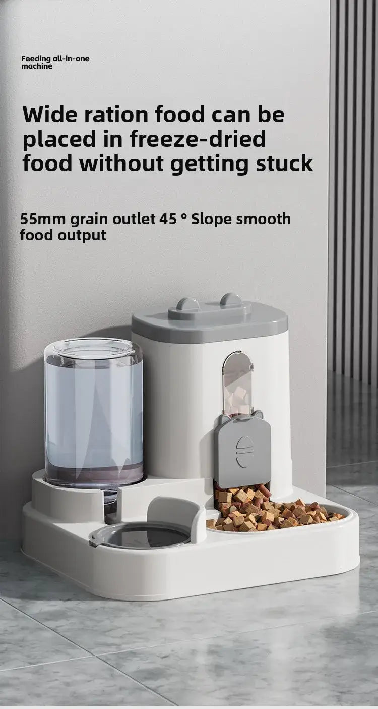 Cat Bowl Automatic Feeder with Spill Proof Design with Water Fountain Pet Food Dispenser for Small Medium Large Cats