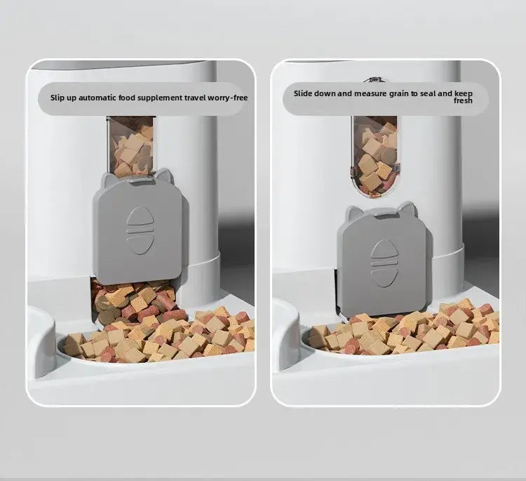 Cat Bowl Automatic Feeder with Spill Proof Design with Water Fountain Pet Food Dispenser for Small Medium Large Cats