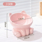 Cat Bowl Pet Accessories Ceramic Diagonal High Feet Cute Protection Cervical Spine Dog Bowl Drink Water Bowl Pet