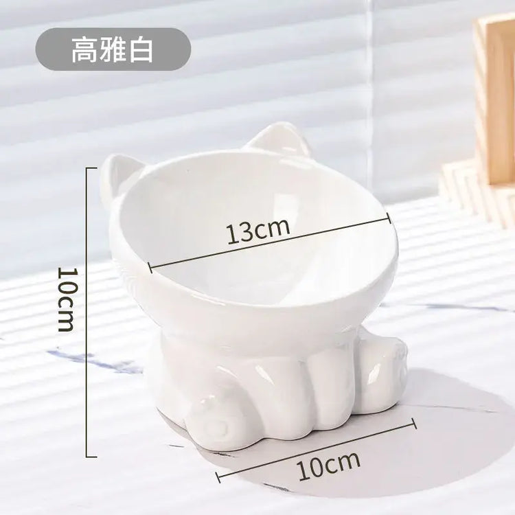 Cat Bowl Pet Accessories Ceramic Diagonal High Feet Cute Protection Cervical Spine Dog Bowl Drink Water Bowl Pet