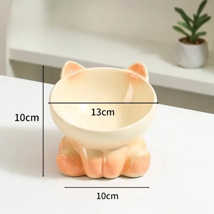 Cat Bowl Pet Accessories Ceramic Diagonal High Feet Cute Protection Cervical Spine Dog Bowl Drink Water Bowl Pet